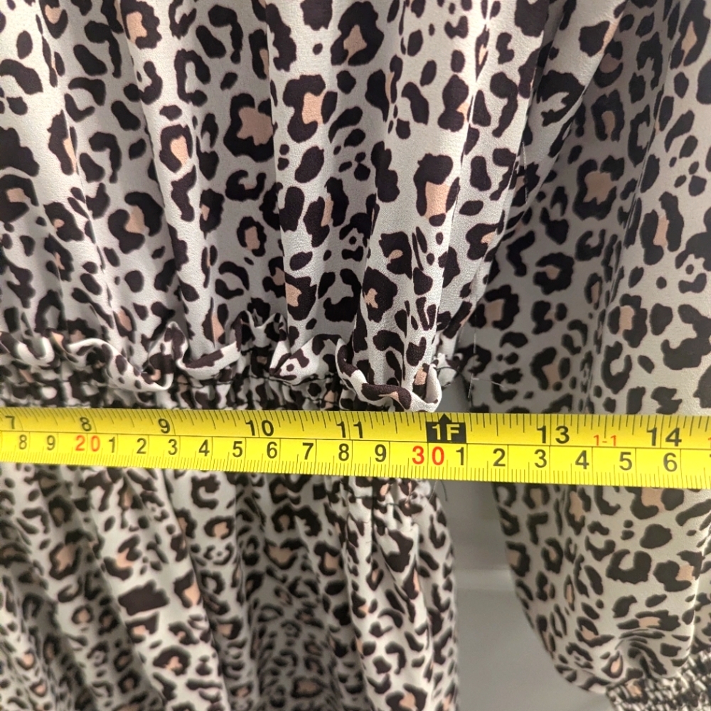 Vintage Zara Gathered Leopard Printed Dress MINI (M)⭐ - Picture 7 of 8